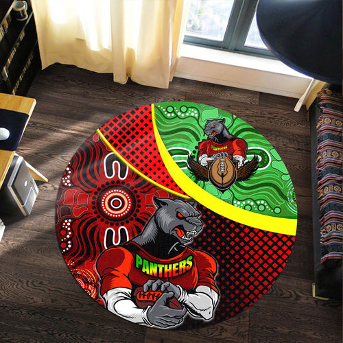panthers-rugby-round-rug-custom-panthers-keep-fighting-aboriginal-patterns-round-rug