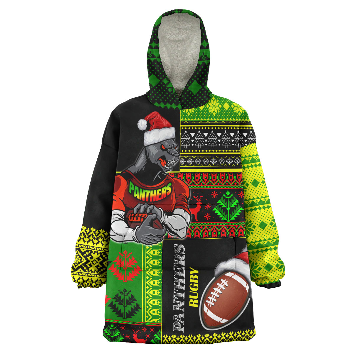 panthers-rugby-snug-hoodie-custom-christmas-snowflakes-panthers-mascot-wearable-blanket-hoodie