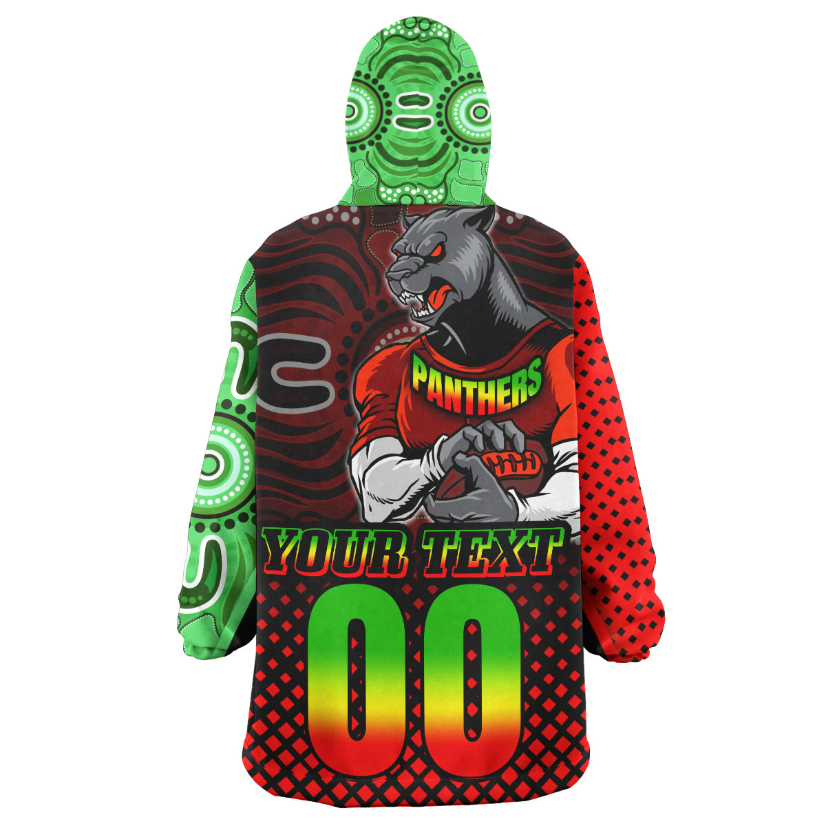 panthers-rugby-snug-hoodie-custom-panthers-keep-fighting-aboriginal-patterns-oodie-blanket