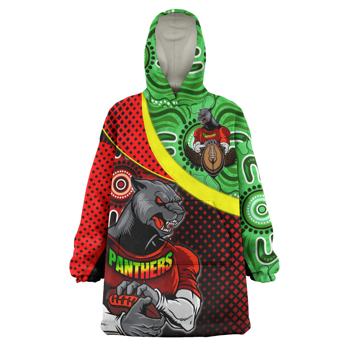 panthers-rugby-snug-hoodie-custom-panthers-keep-fighting-aboriginal-patterns-oodie-blanket