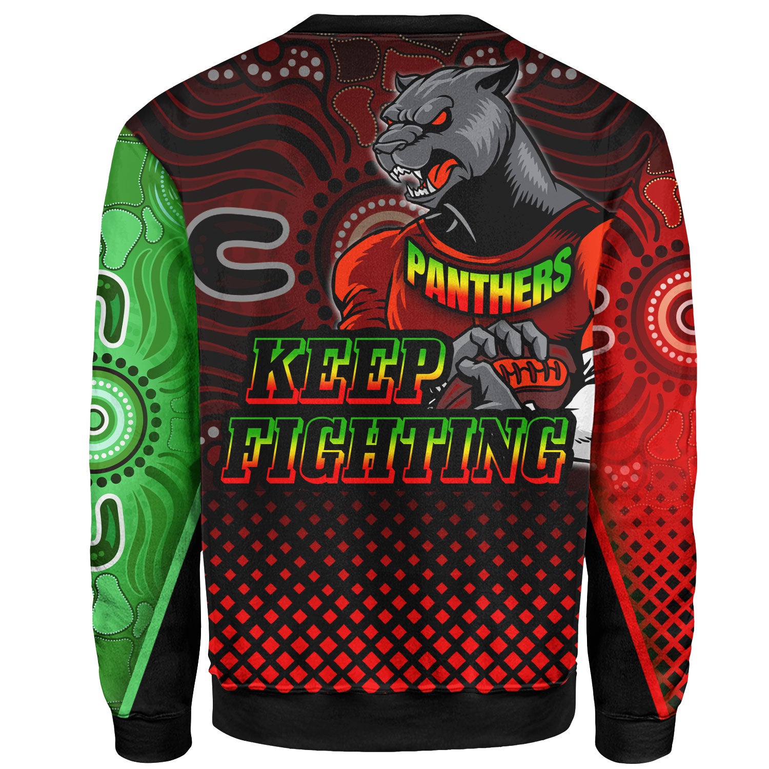 panthers-rugby-sweatshirt-custom-panthers-keep-fighting-aboriginal-patterns-sweatshirt
