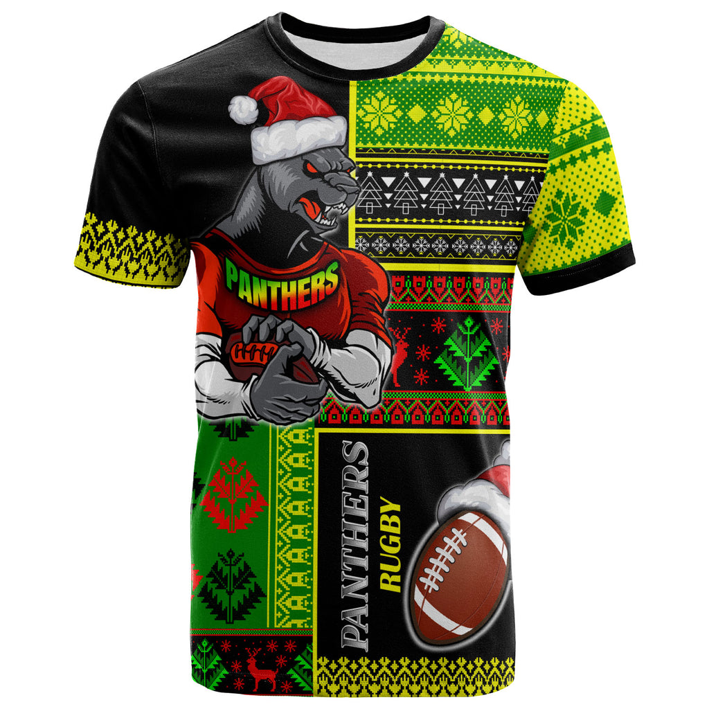 panthers-rugby-t-shirt-custom-christmas-snowflakes-panthers-mascot-t-shirt