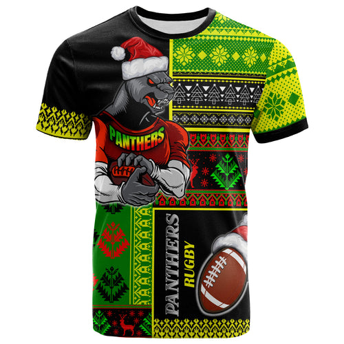 panthers-rugby-t-shirt-custom-christmas-snowflakes-panthers-mascot-t-shirt