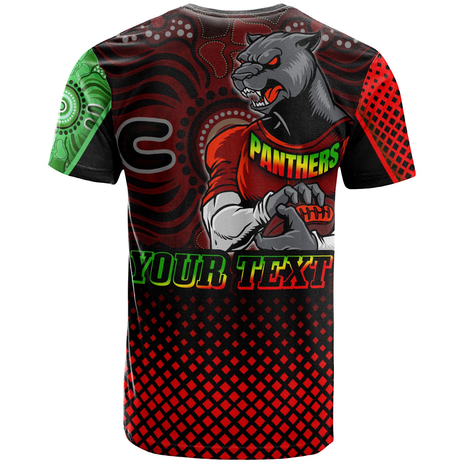 panthers-rugby-t-shirt-custom-panthers-keep-fighting-aboriginal-patterns-t-shirt