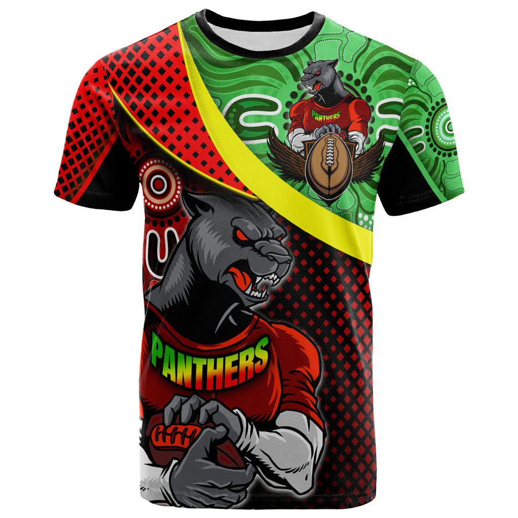 panthers-rugby-t-shirt-custom-panthers-keep-fighting-aboriginal-patterns-t-shirt
