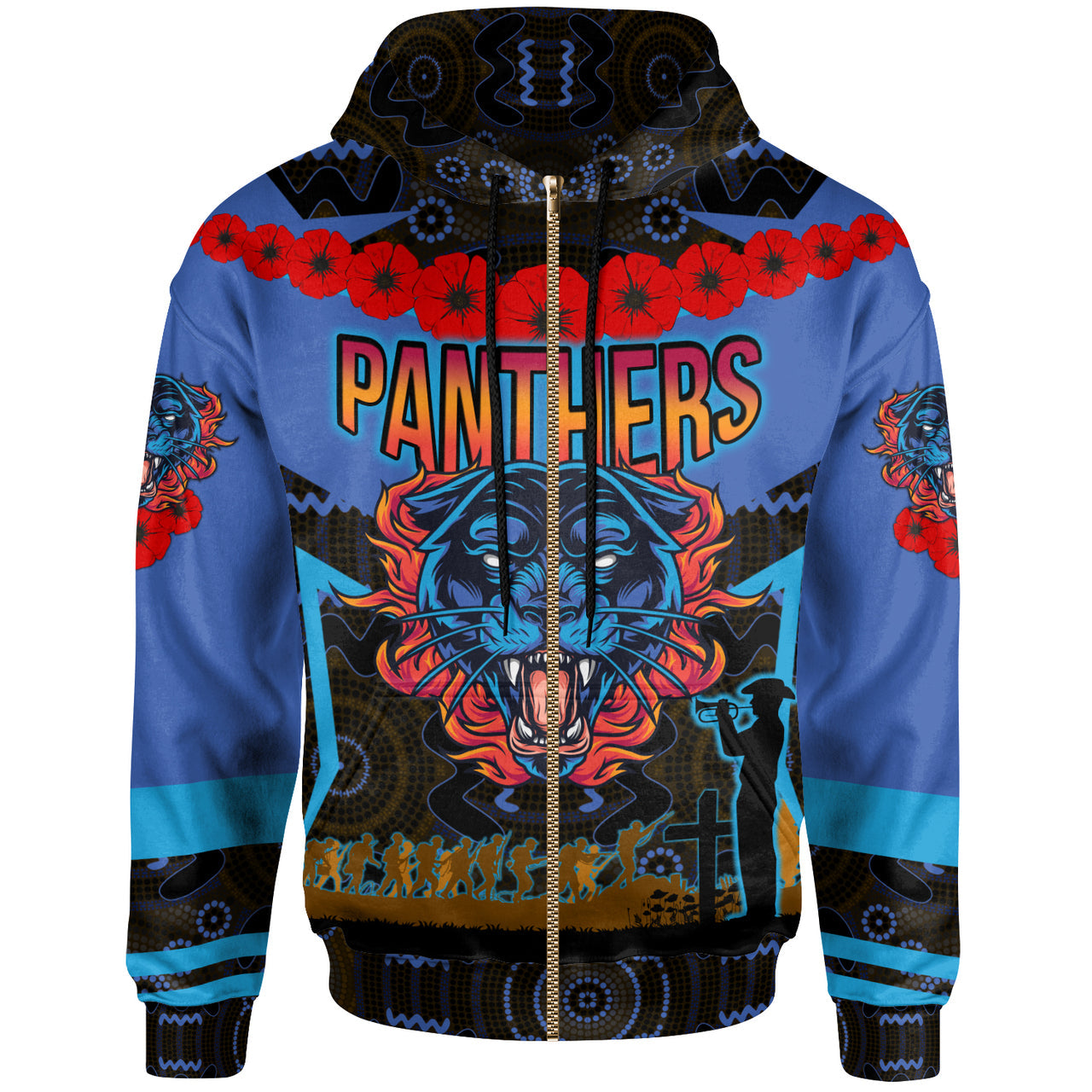 panthers-rugby-hoodie-custom-anzac-angry-panther-style-hoodie