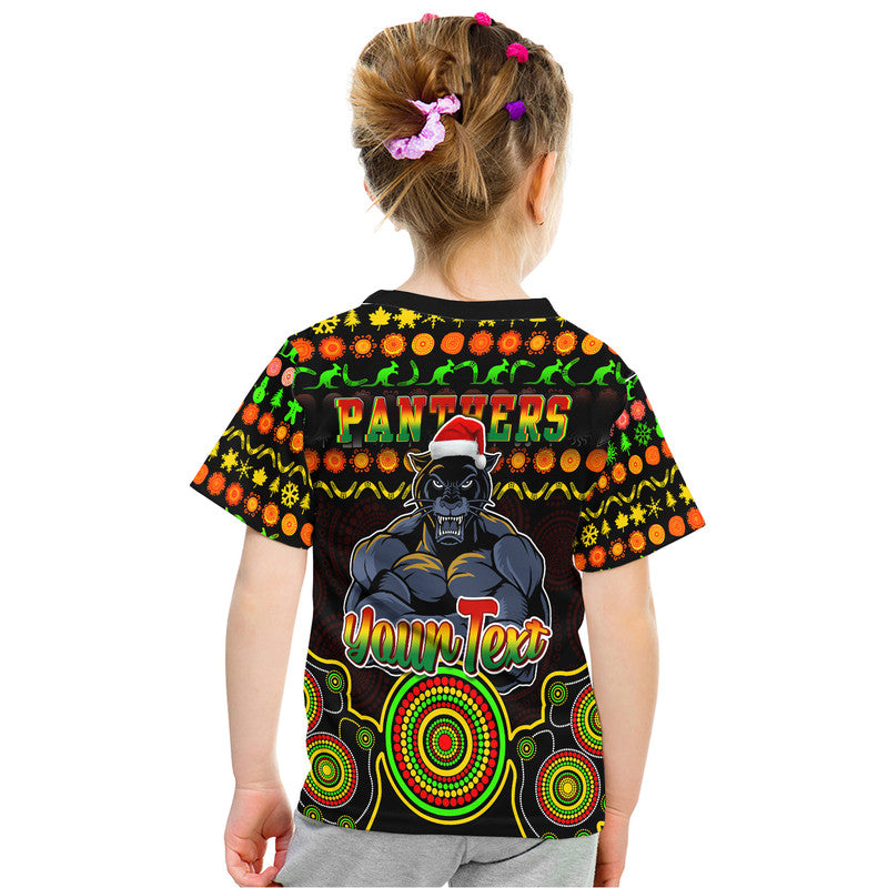 custom-personalised-panthers-christmas-vibe-with-aboriginal-dot-panting-style-t-shirt