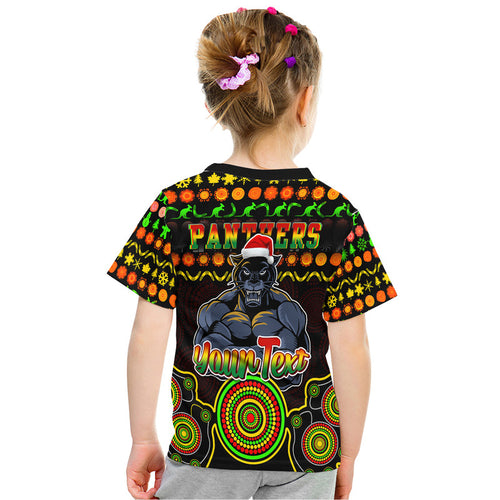 custom-personalised-panthers-christmas-vibe-with-aboriginal-dot-panting-style-t-shirt