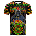 custom-personalised-panthers-christmas-vibe-with-aboriginal-dot-panting-style-t-shirt