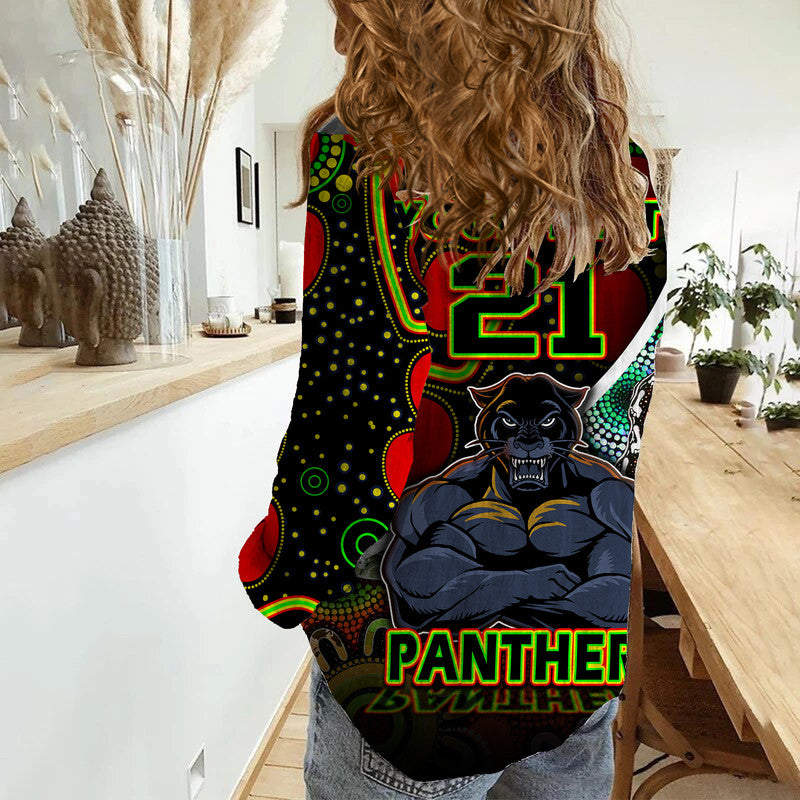 custom-personalised-penrith-panthers-women-casual-shirt-strong-panthers-legend-with-special-aboriginal-style