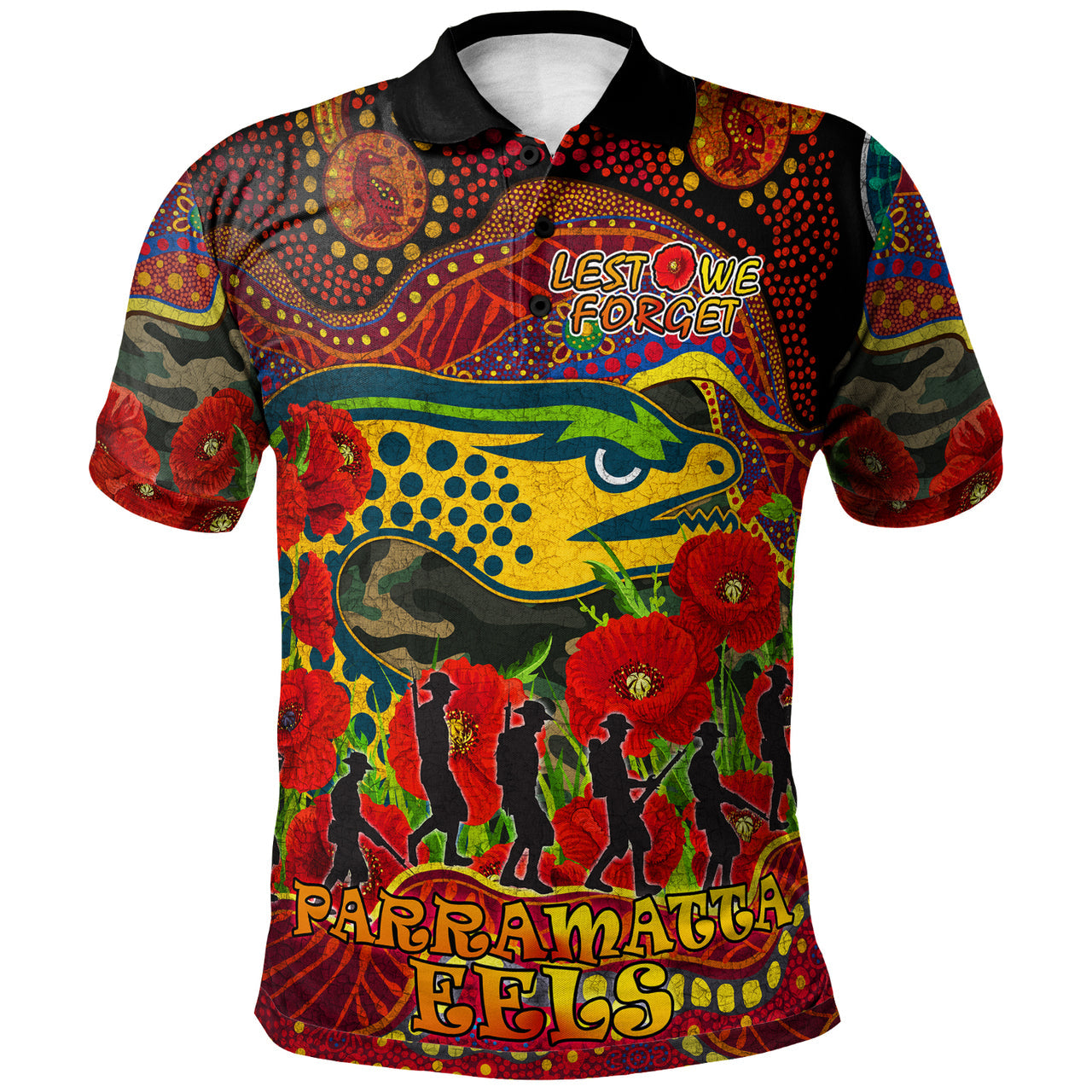 parramatta-eels-rugby-aboriginal-anzac-day-custom-polo-shirt-lest-we-forget-eels-with-poppy-flower