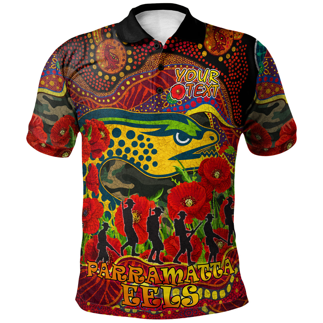 parramatta-eels-rugby-aboriginal-anzac-day-custom-polo-shirt-lest-we-forget-eels-with-poppy-flower