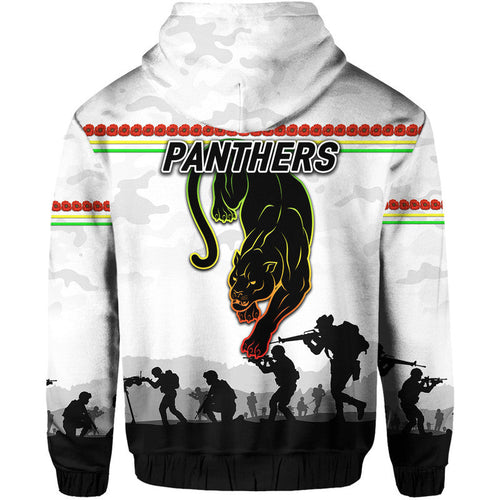 Penrith Panthers ANZAC 2022 Zip Up And Pullover Hoodie Simple Style - White LT8