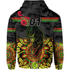 (Custom Personalised) Penrith Panthers ANZAC 2022 Zip Up And Pullover Hoodie Indigenous Vibes - Black LT8