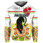 (Custom Personalised) Penrith Panthers ANZAC 2022 Zip Up And Pullover Hoodie Indigenous Vibes - White LT8