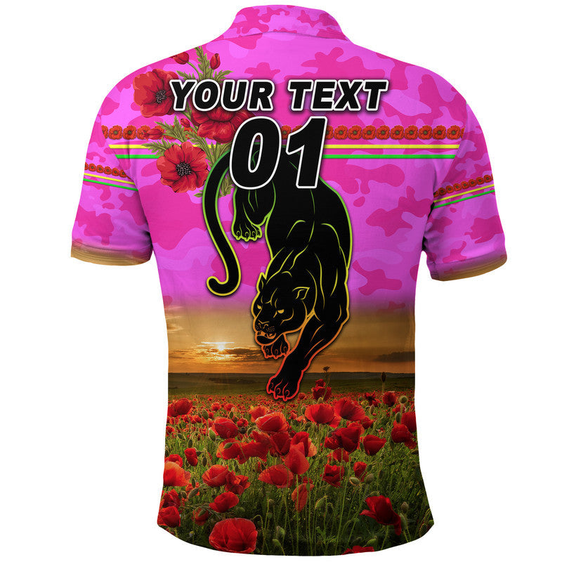 custom-personalised-panthers-anzac-polo-shirt-poppy-flowers-vibes-pink