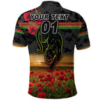 custom-personalised-panthers-anzac-polo-shirt-poppy-flowers-vibes-black