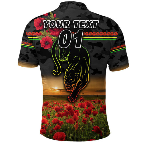 custom-personalised-panthers-anzac-polo-shirt-poppy-flowers-vibes-black