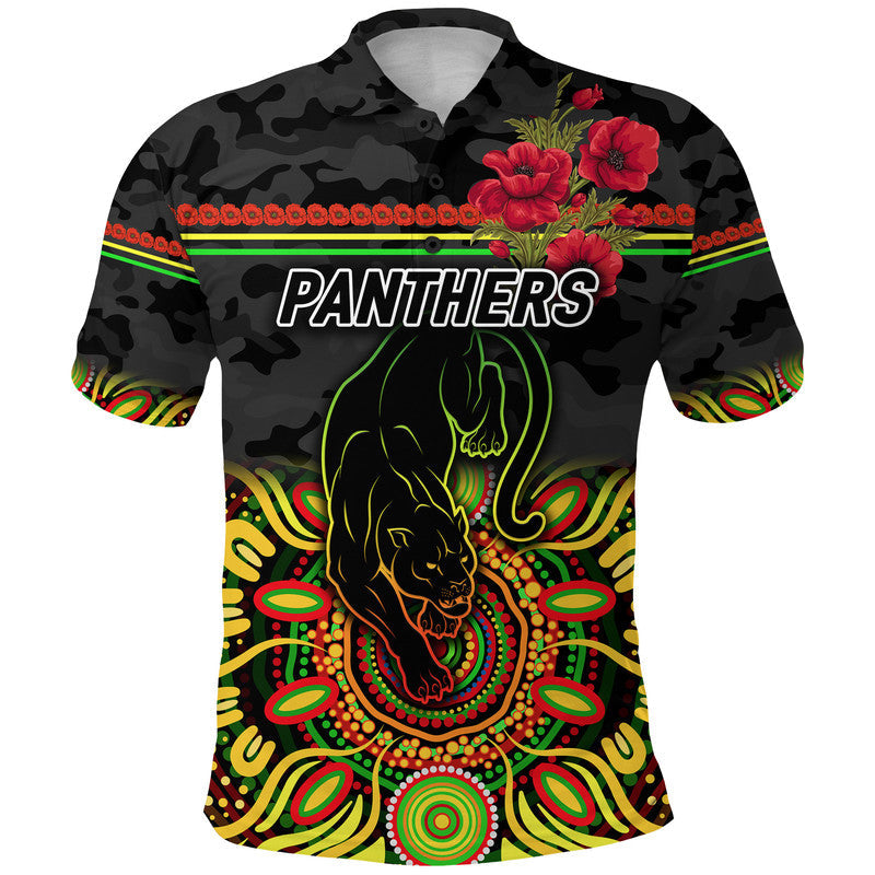 custom-personalised-panthers-anzac-polo-shirt-indigenous-vibes-black