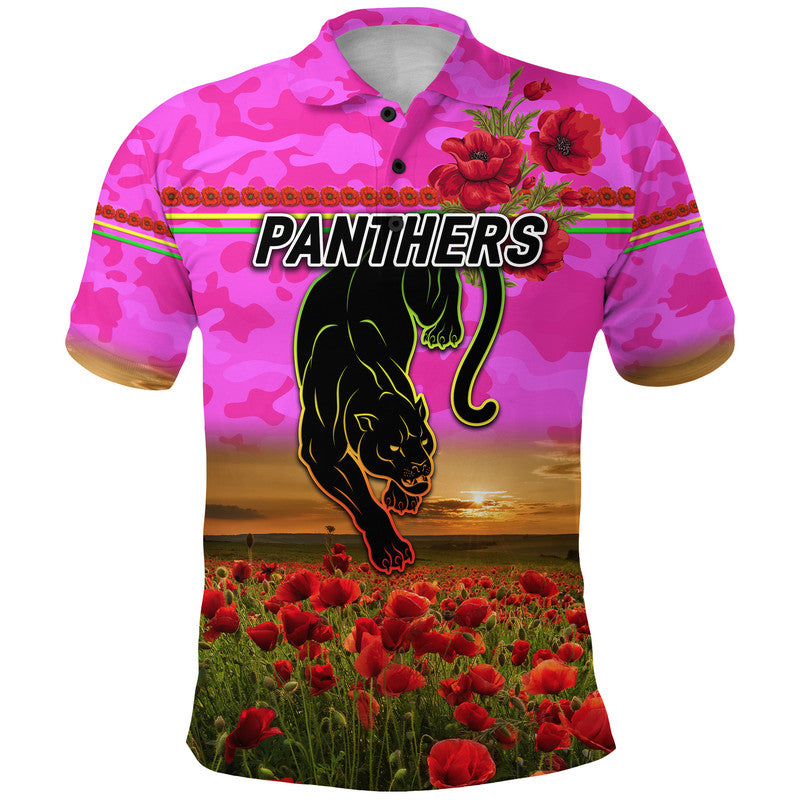 custom-personalised-penrith-panthers-anzac-2022-polo-shirt-poppy-flowers-vibes-pink