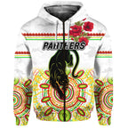 Penrith Panthers ANZAC 2022 Zip Up And Pullover Hoodie Indigenous Vibes - White LT8