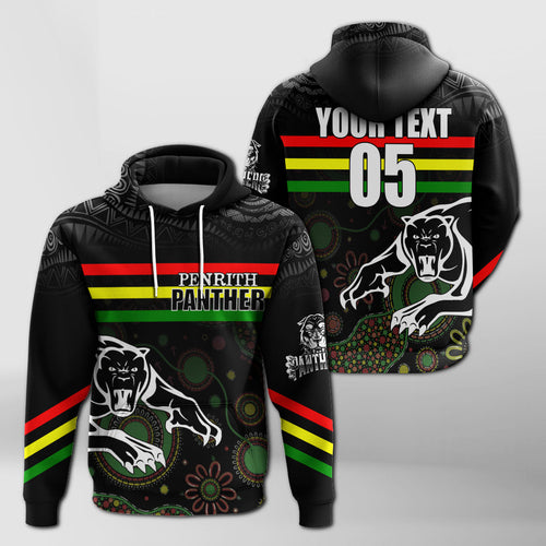 custom-personalised-penrith-black-panther-hoodie-aboriginal-art-with-abstract-pattern