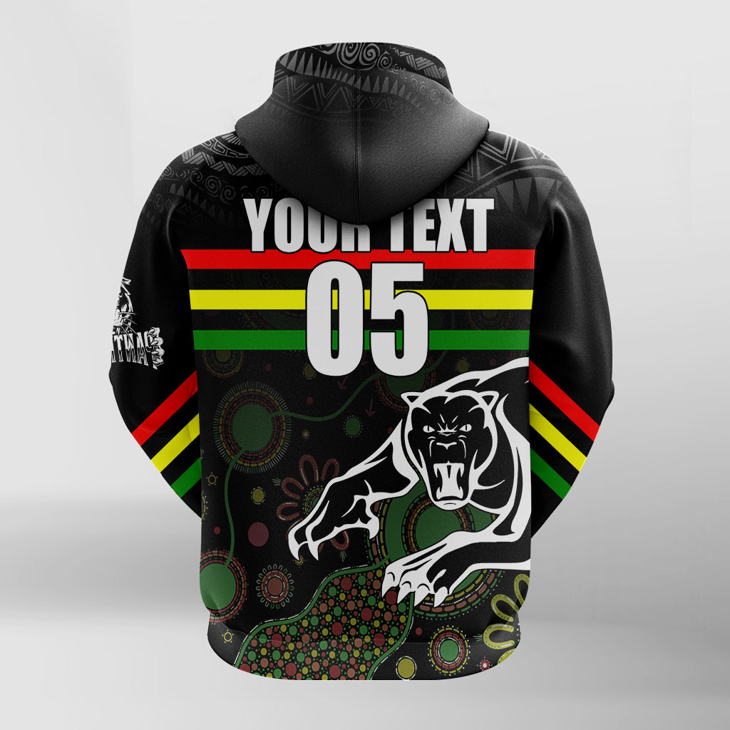 custom-personalised-penrith-black-panther-hoodie-aboriginal-art-with-abstract-pattern