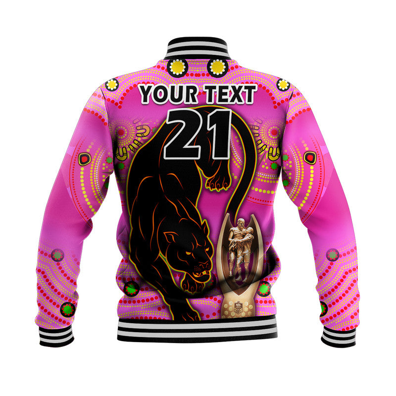 custom-personalised-penrith-panthers-rugby-baseball-jacket-pink-crouching-panther-premiers-2022