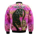 custom-personalised-penrith-panthers-rugby-bomber-jacket-pink-crouching-panther-premiers-2022