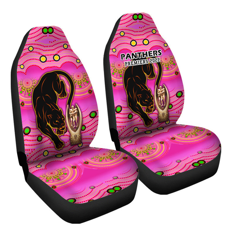 penrith-panthers-rugby-car-seat-cover-pink-crouching-panther-premiers-2022