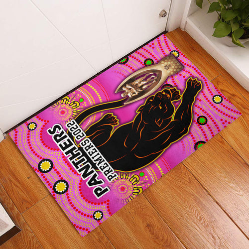 penrith-panthers-rugby-door-mat-pink-crouching-panther-premiers-2022