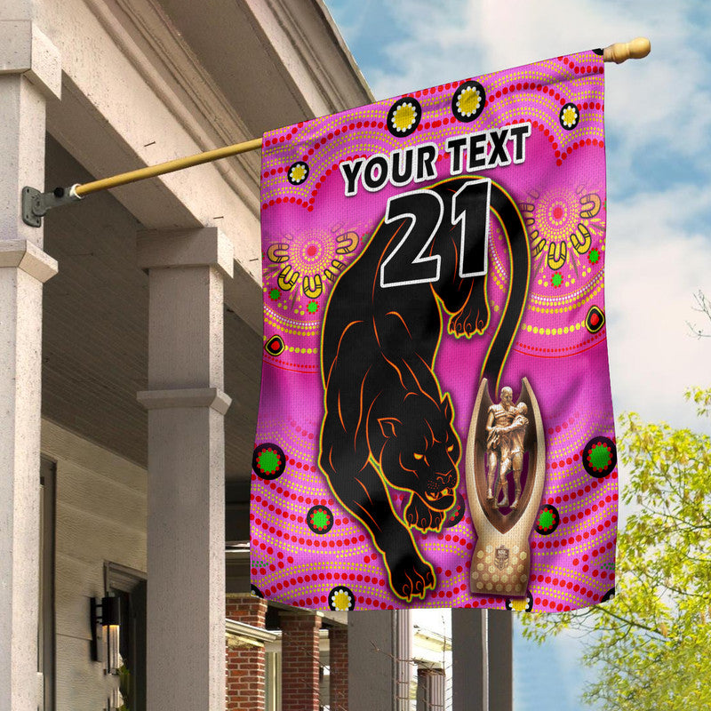 custom-personalised-penrith-panthers-rugby-flag-pink-crouching-panther-premiers-2022