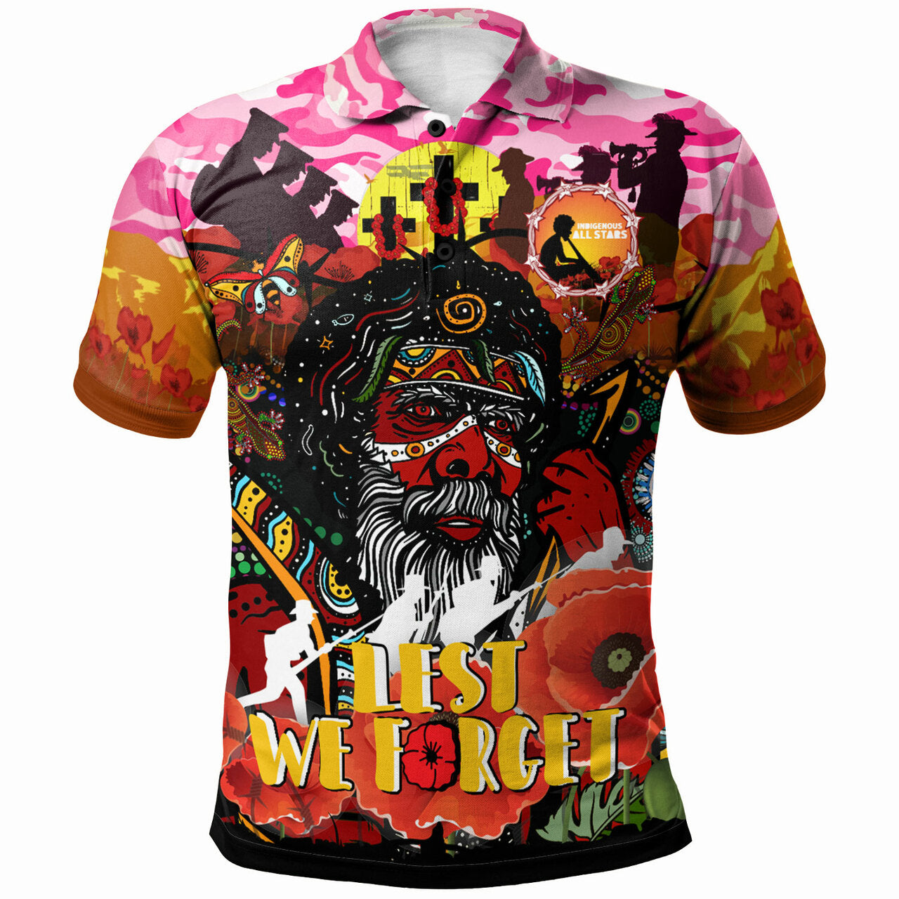 all-stars-rugby-anzac-lest-we-forget-polo-shirt-custom-indigenous-anzac-dreaming-with-camouflage-and-poppy-flower