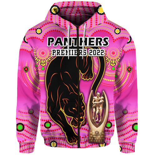 penrith-panthers-rugby-zip-up-and-pullover-hoodie-pink-crouching-panther-premiers-2022