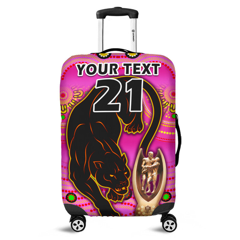 custom-personalised-penrith-panthers-rugby-luggage-cover-pink-crouching-panther-premiers-2022