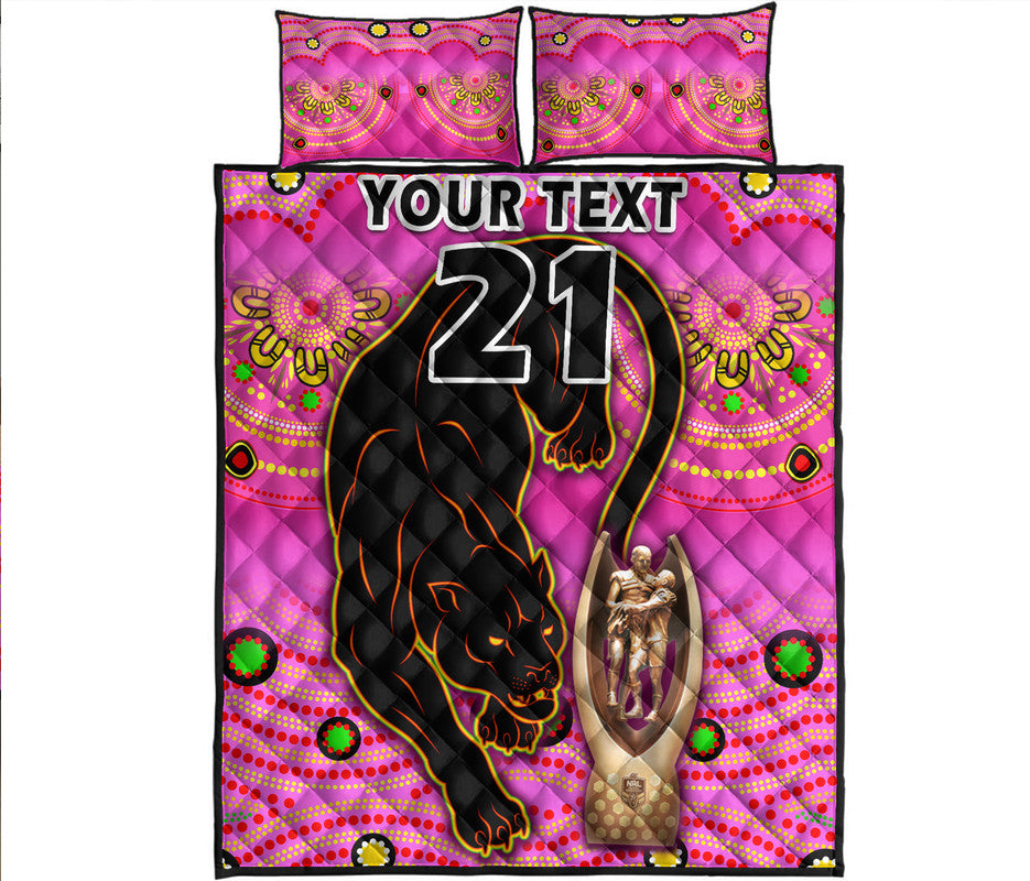 custom-personalised-penrith-panthers-rugby-quilt-bed-set-pink-crouching-panther-premiers-2022