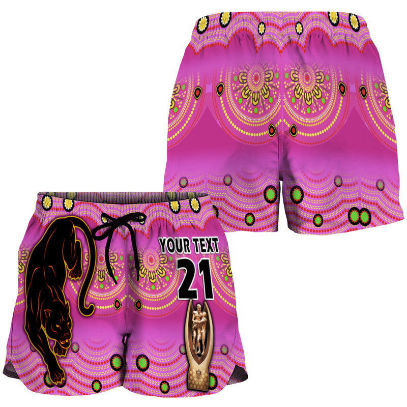 custom-personalised-penrith-panthers-rugby-women-short-pink-crouching-panther-premiers-2022