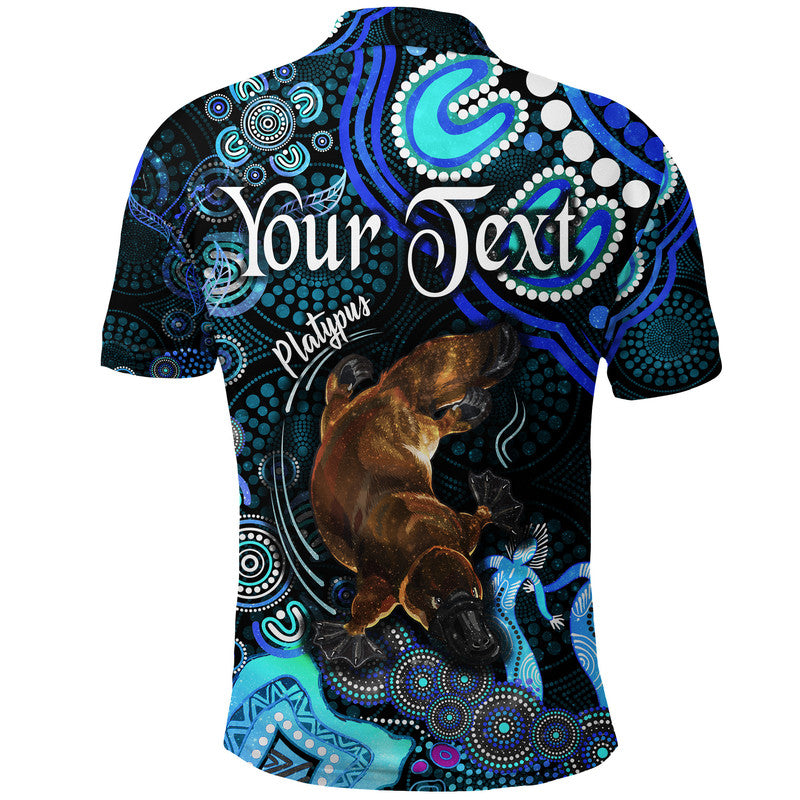 custom-personalised-australian-astrology-polo-shirt-pisces-platypus-zodiac-aboriginal-vibes-blue