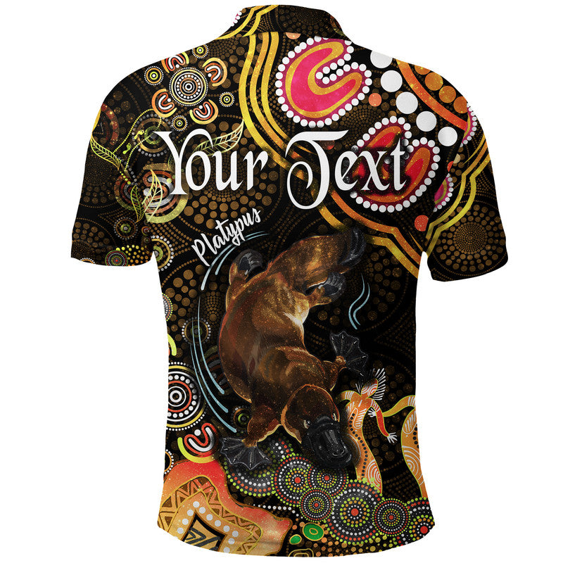 custom-personalised-australian-astrology-polo-shirt-pisces-platypus-zodiac-aboriginal-vibes-gold