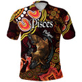 custom-personalised-australian-astrology-polo-shirt-pisces-platypus-zodiac-aboriginal-vibes-red
