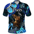 australian-astrology-polo-shirt-pisces-platypus-zodiac-aboriginal-vibes-blue