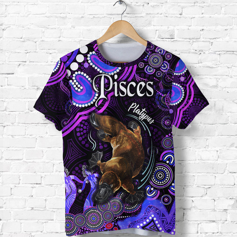 custom-personalised-australian-astrology-t-shirt-pisces-platypus-zodiac-aboriginal-vibes-purple