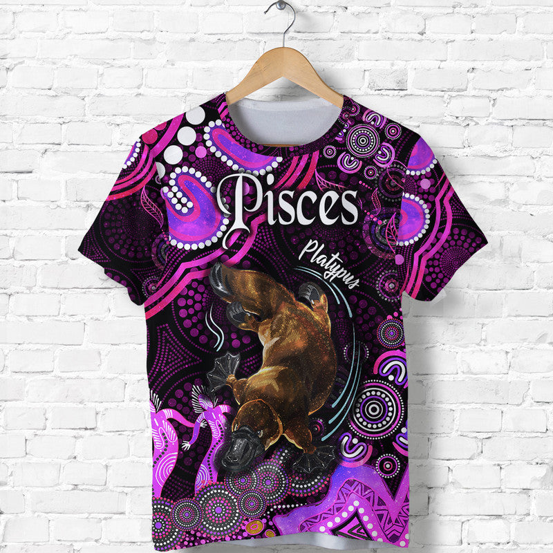 australian-astrology-t-shirt-pisces-platypus-zodiac-aboriginal-vibes-pink
