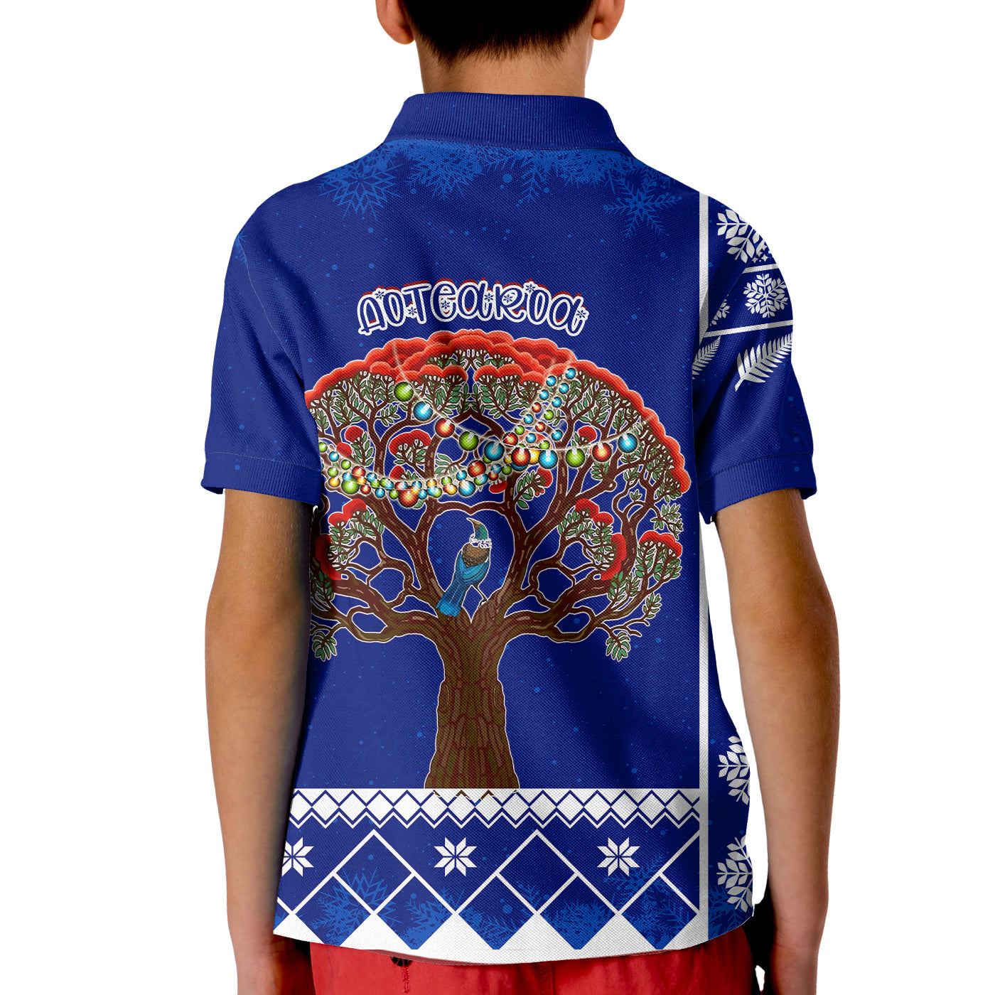 aotearoa-kirihimete-pohutukawa-and-silver-fern-kid-polo-shirt
