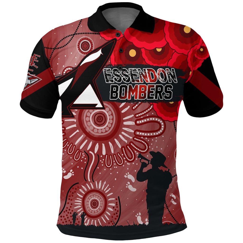 custom-personalised-essendon-bombers-indigenous-anzac-day-polo-shirt-we-will-remember