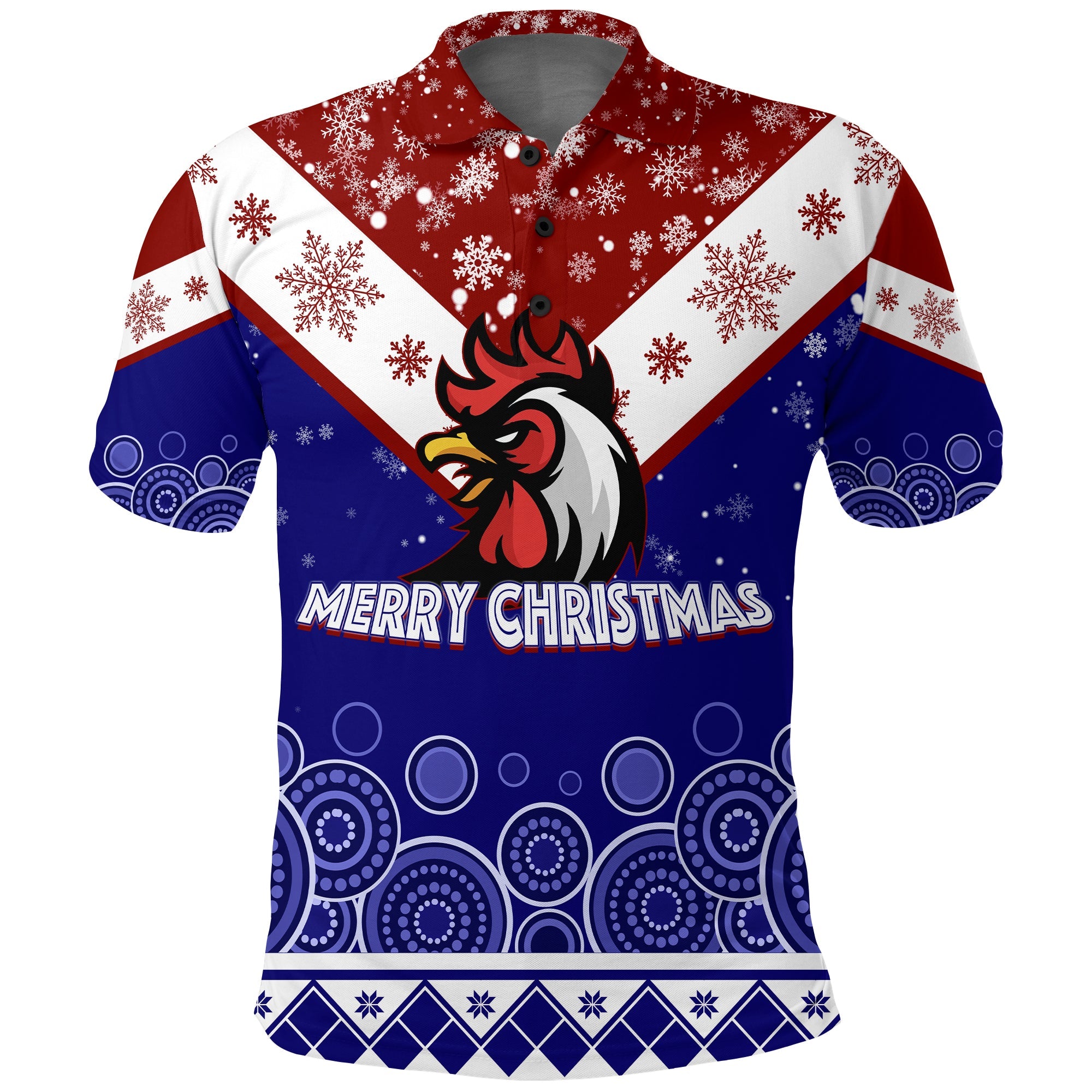 aboriginal-art-chooks-tricolor-merry-christmas-polo-shirt