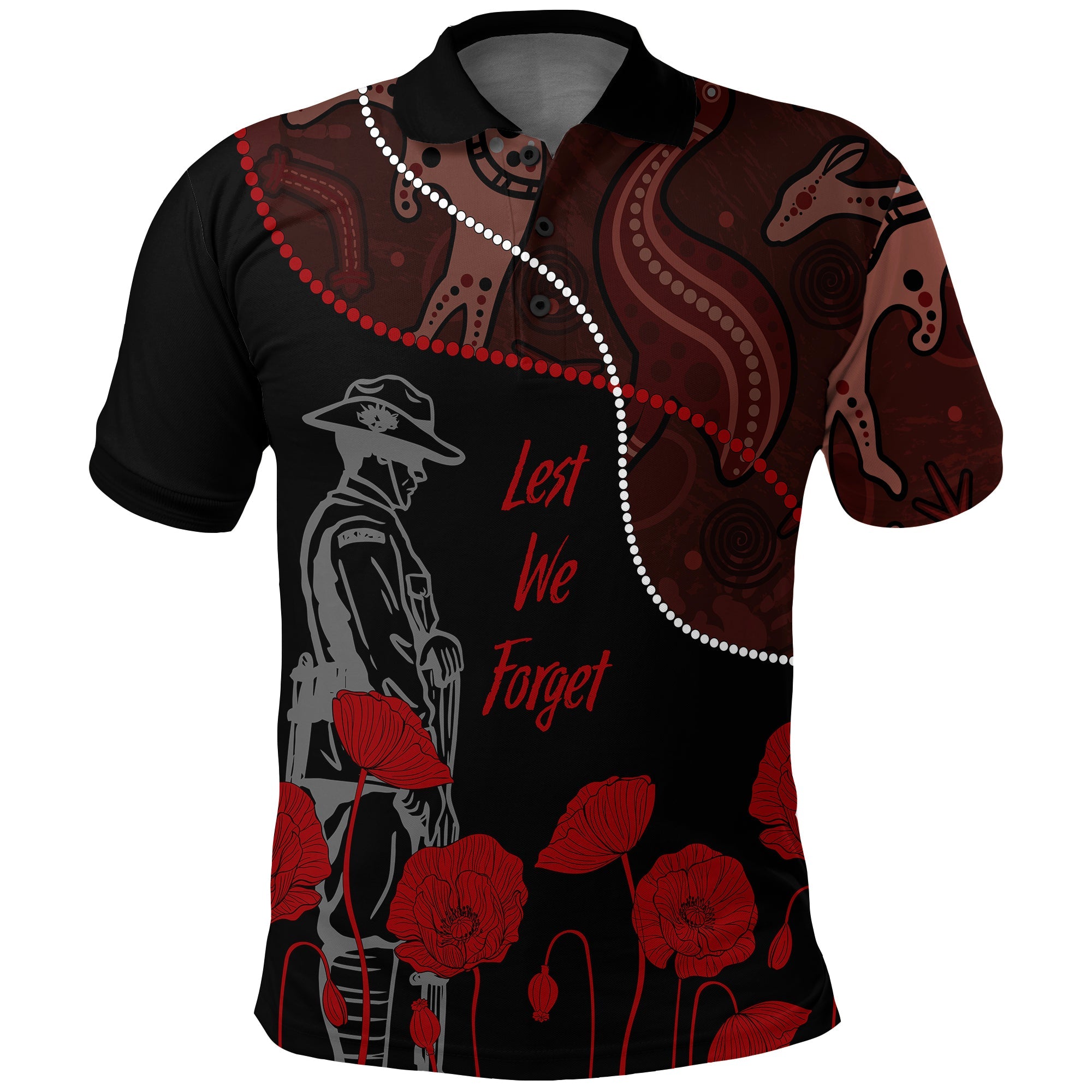 australia-anzac-day-polo-shirt-aboriginal-art-with-poppies