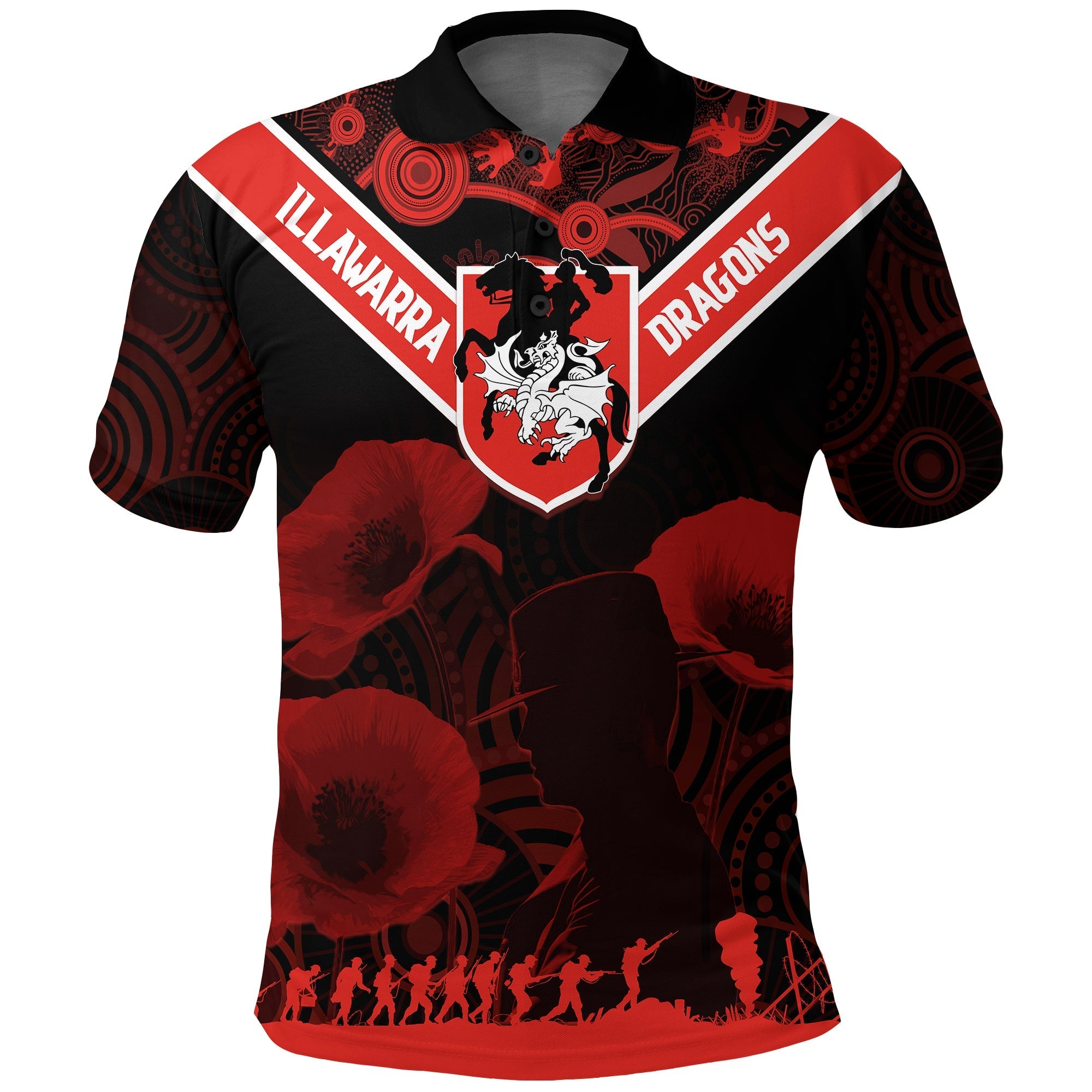 illawarra-dragons-rugby-personalised-polo-shirt-anzac-day-red-poppies