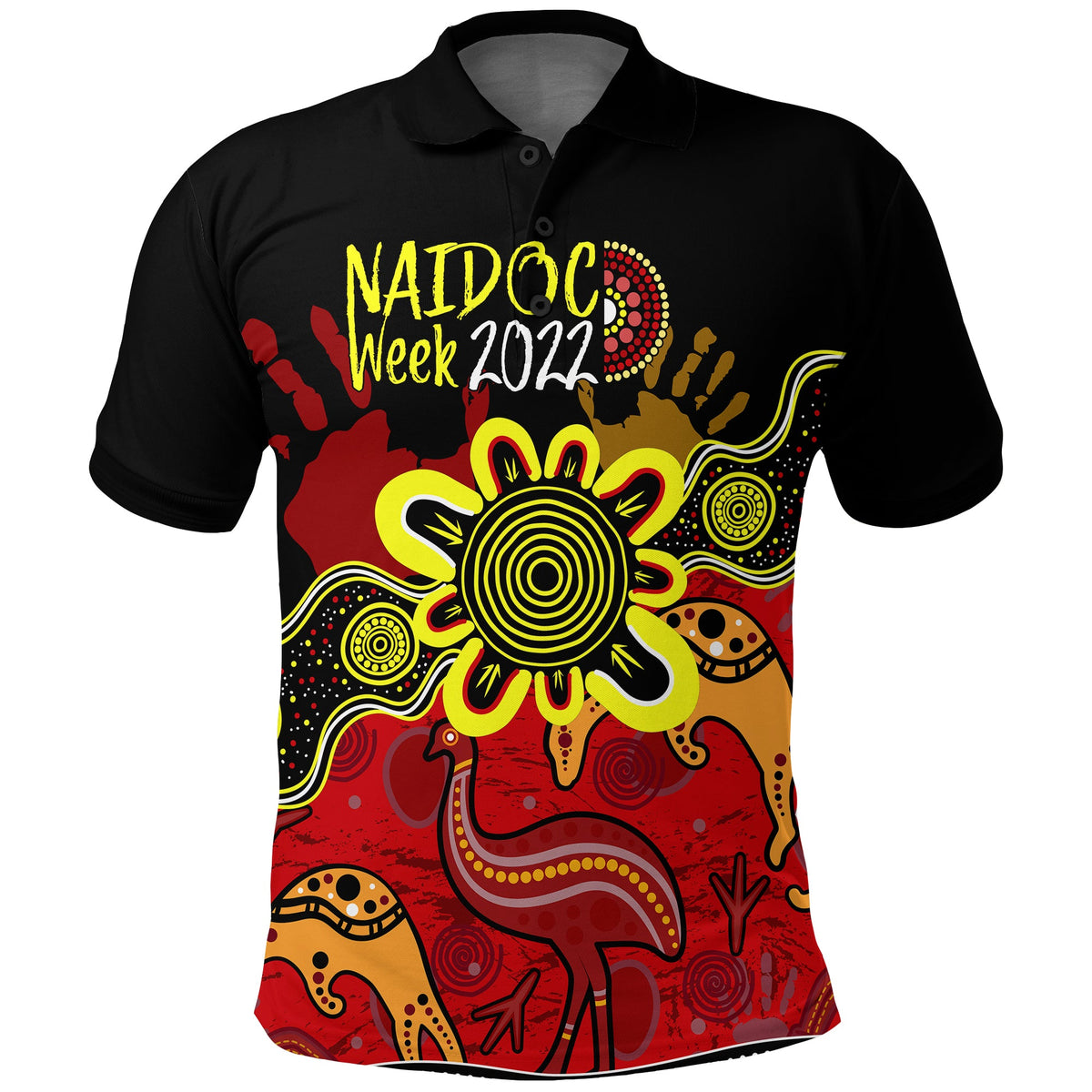 indigenous-naidoc-week-2022-polo-shirt-kangaroo-and-emu-birds