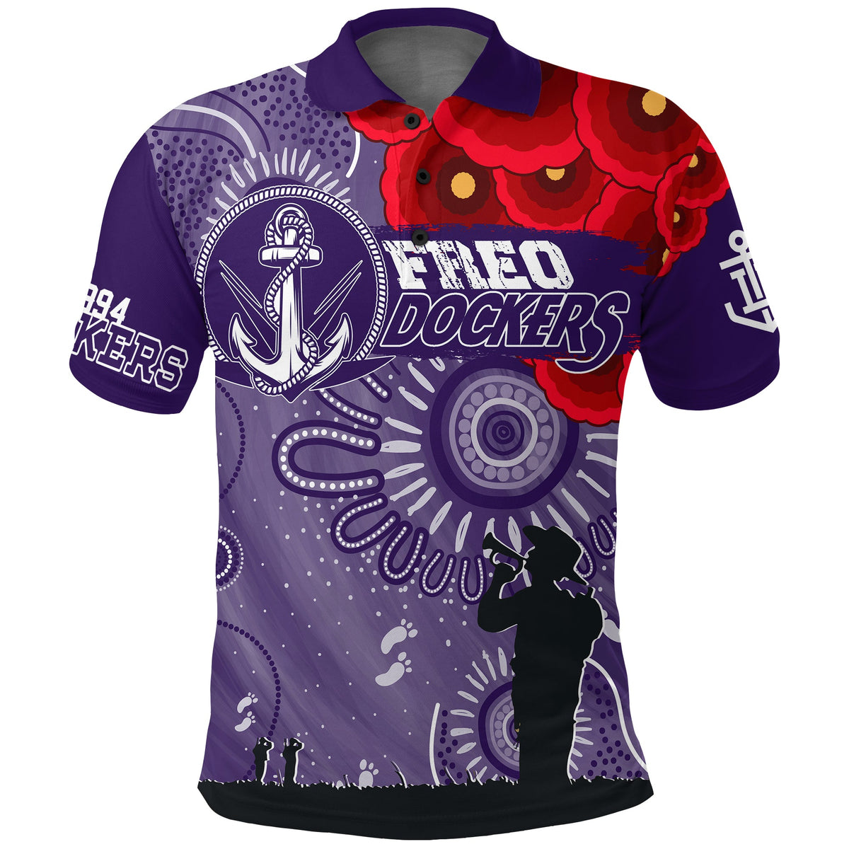custom-personalised-freo-dockers-indigenous-anzac-day-polo-shirt-we-will-remember